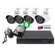 Bezpečnostný kamerový systém,1TB disk, 4x IR kamera 700TVL , 4-CH DVR, HDMI